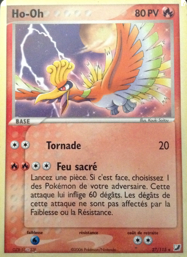 Ho-Oh 27 — EX Forces Cachées (French Pokémon TCG card)