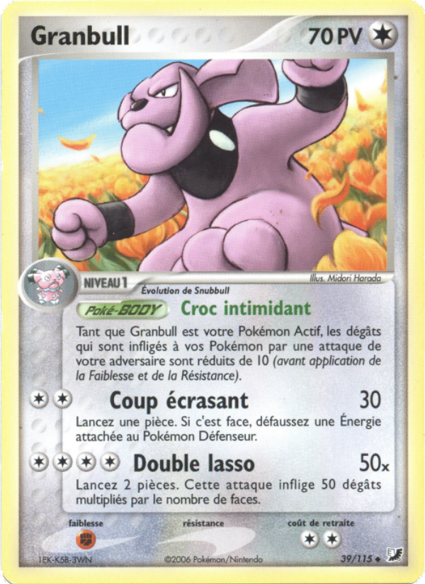 Granbull 39 — EX Forces Cachées (French Pokémon TCG card)