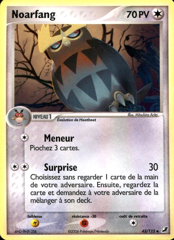 Noarfang 43 — EX Forces Cachées (French Pokémon TCG card)
