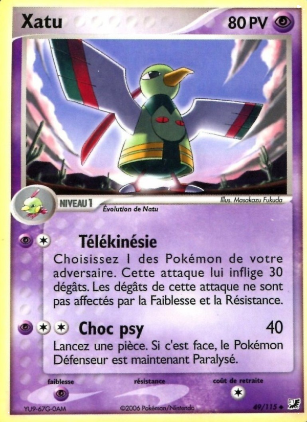 Xatu 49 — EX Forces Cachées (French Pokémon TCG card)