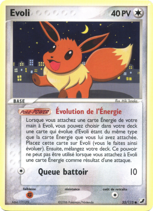 Evoli 55 — EX Forces Cachées (French Pokémon TCG card)
