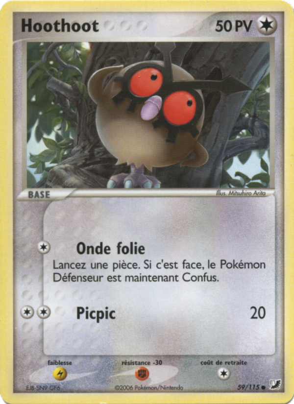 Hoothoot 59 — EX Forces Cachées (French Pokémon TCG card)