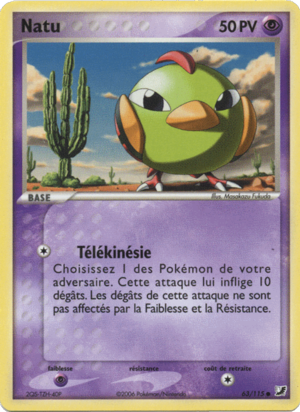 Natu 63 — EX Forces Cachées (French Pokémon TCG card)