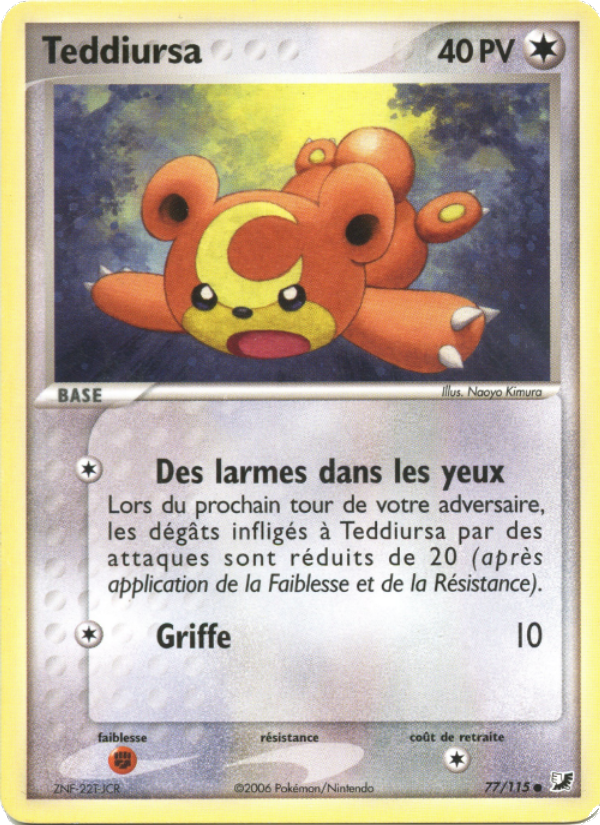Teddiursa 77 — EX Forces Cachées (French Pokémon TCG card)