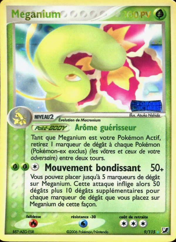 Meganium 9 — EX Forces Cachées (French Pokémon TCG card)