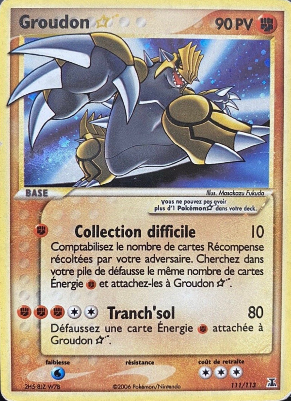 Groudon ☆ 111 — EX Espèces Delta (French Pokémon TCG card)