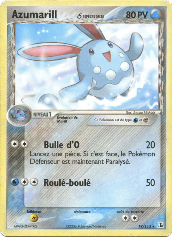 Azumarill δ 19 — EX Espèces Delta (French Pokémon TCG card)