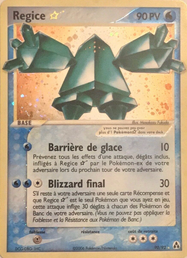 Regice ☆ 90 — EX Créateurs de légendes (French Pokémon TCG card)