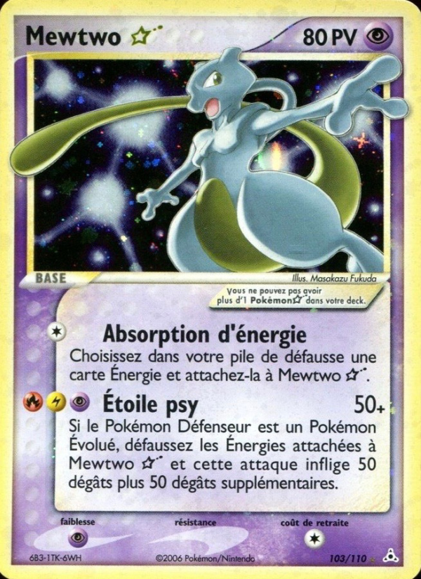 Mewtwo ☆ 103 — EX Fantômes Holon (French Pokémon TCG card)