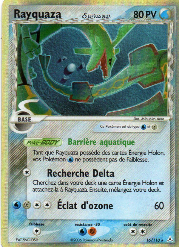 Rayquaza δ 16 — EX Fantômes Holon (French Pokémon TCG card)