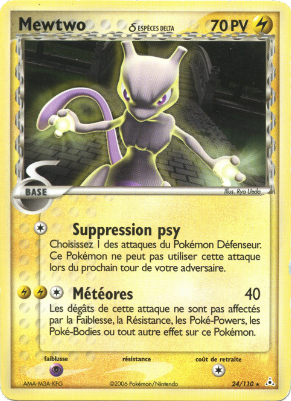Mewtwo δ 24 — EX Fantômes Holon (French Pokémon TCG card)
