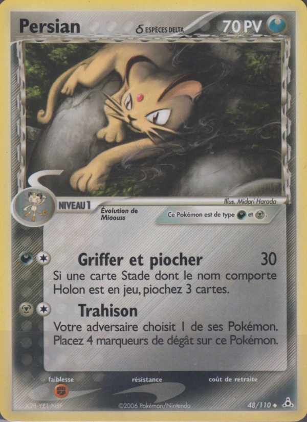 Persian δ 48 — EX Fantômes Holon (French Pokémon TCG card)