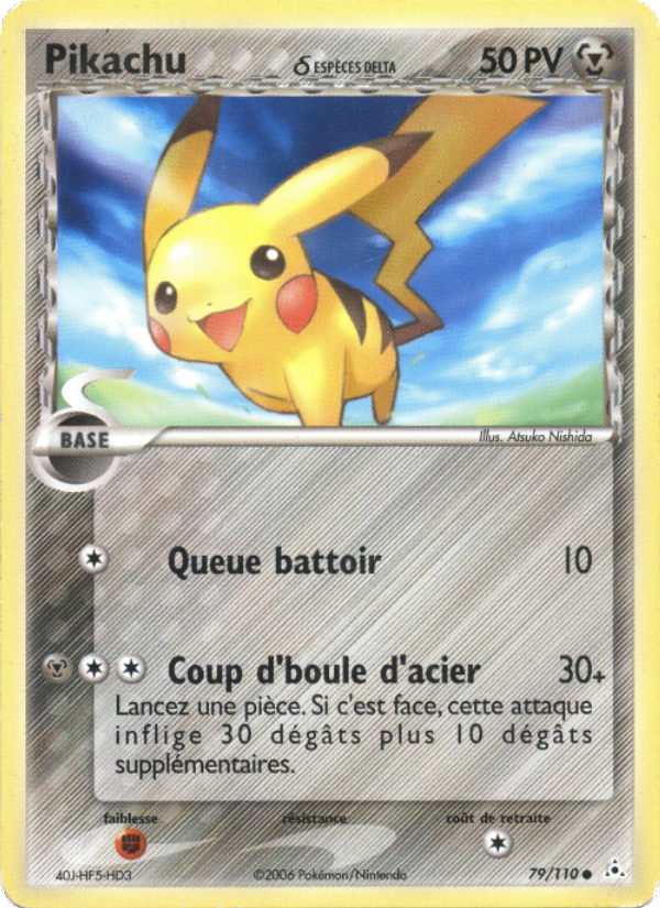 Pikachu δ 79 — EX Fantômes Holon (French Pokémon TCG card)