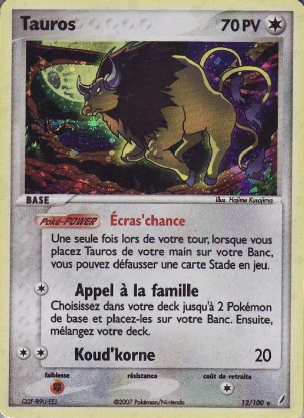 Tauros 12 — EX Gardiens de Cristal (French Pokémon TCG card)