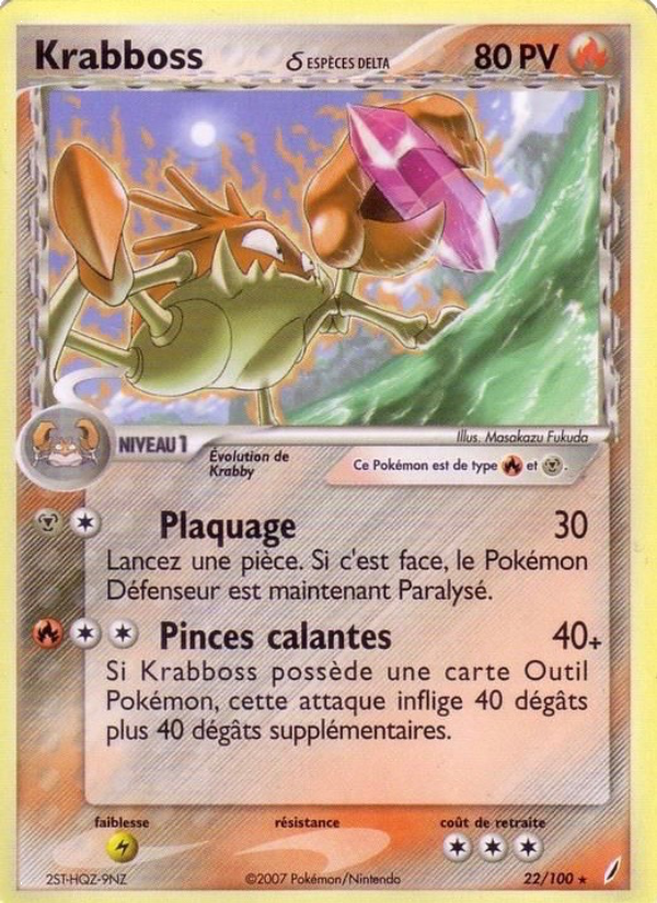Krabboss δ 22 — EX Gardiens de Cristal (French Pokémon TCG card)