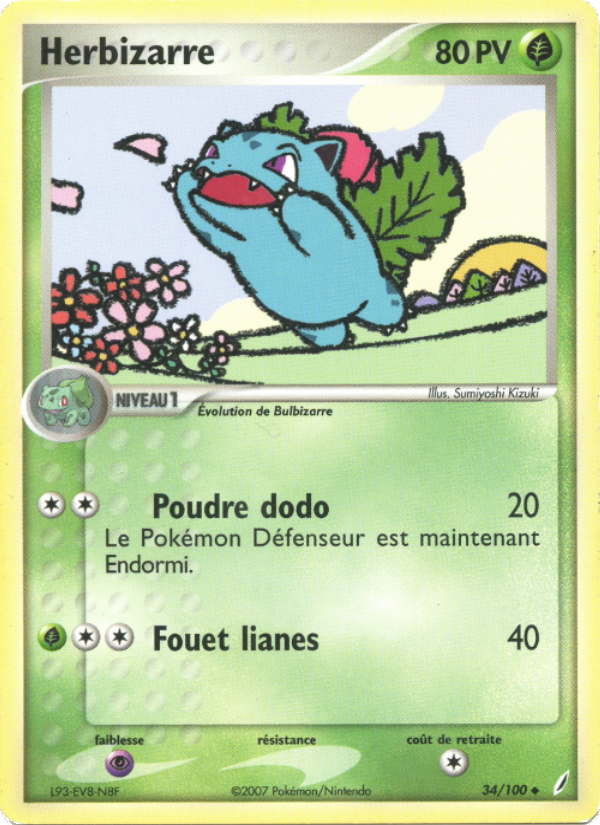 Herbizarre 34 — EX Gardiens de Cristal (French Pokémon TCG card)