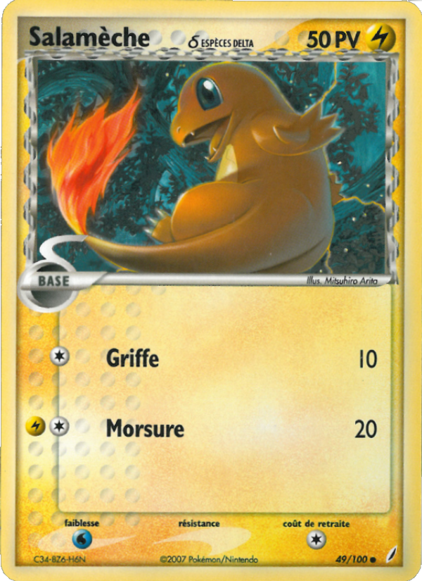 Salamèche δ 49 — EX Gardiens de Cristal (French Pokémon TCG card)
