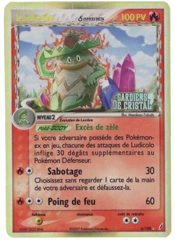 Ludicolo δ 6 — EX Gardiens de Cristal (French Pokémon TCG card)