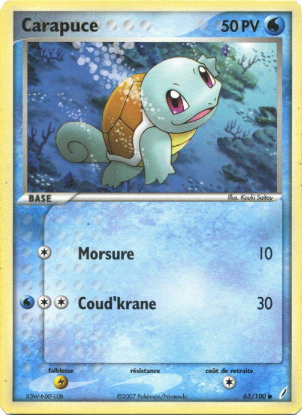 Carapuce 63 — EX Gardiens de Cristal (French Pokémon TCG card)