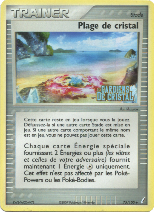 Plage de cristal 75 — EX Gardiens de Cristal (French Pokémon TCG card)