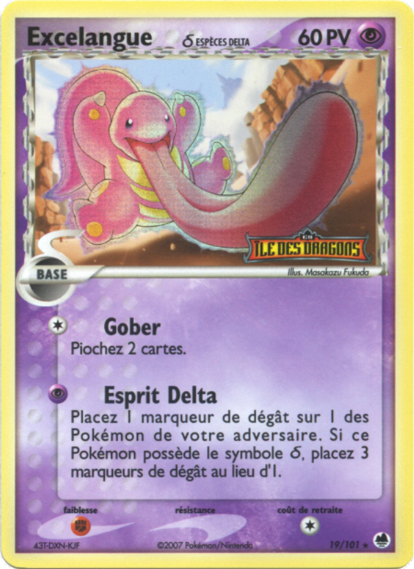 Excelangue δ 19 — EX Île des Dragons (French Pokémon TCG card)