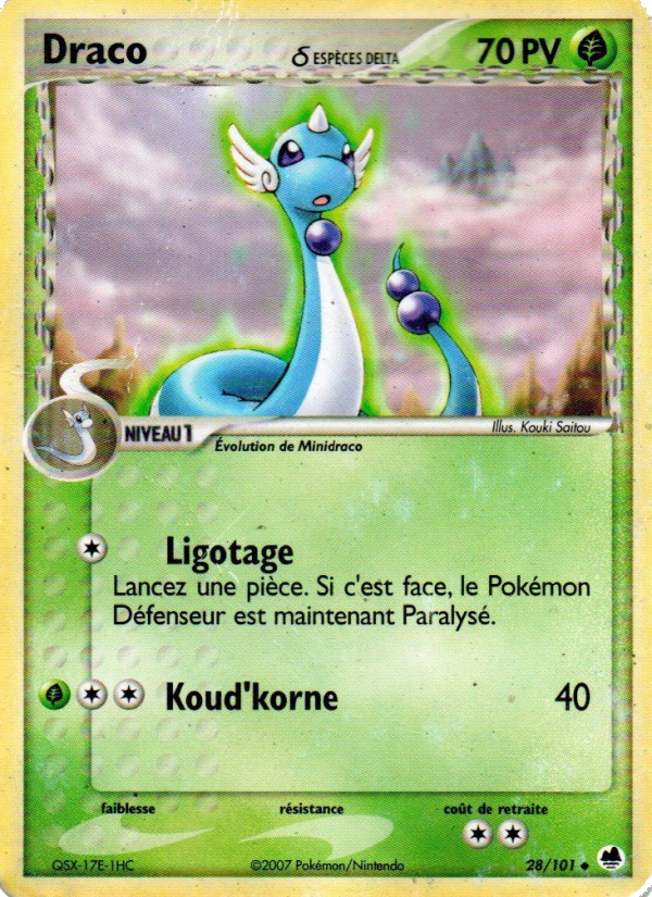 Draco δ 28 — EX Île des Dragons (French Pokémon TCG card)