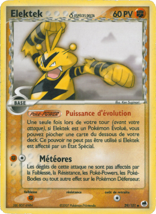 Elektek δ 29 — EX Île des Dragons (French Pokémon TCG card)