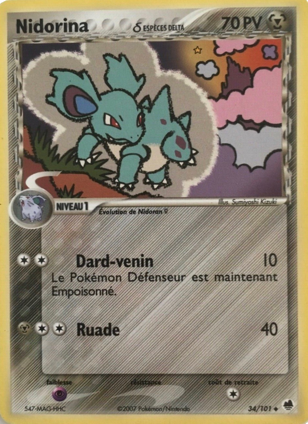 Nidorina δ 34 — EX Île des Dragons (French Pokémon TCG card)
