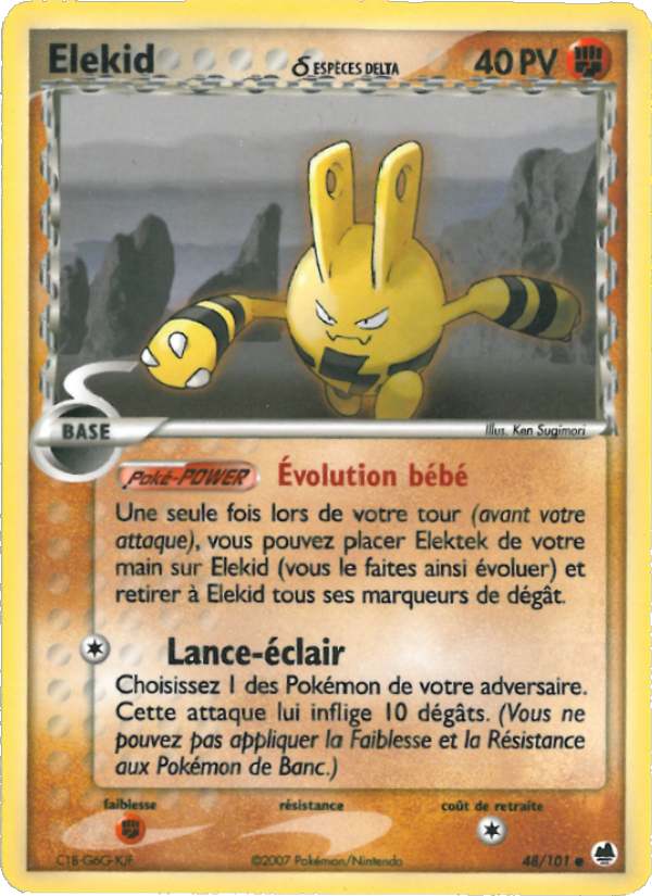 Elekid δ 48 — EX Île des Dragons (French Pokémon TCG card)