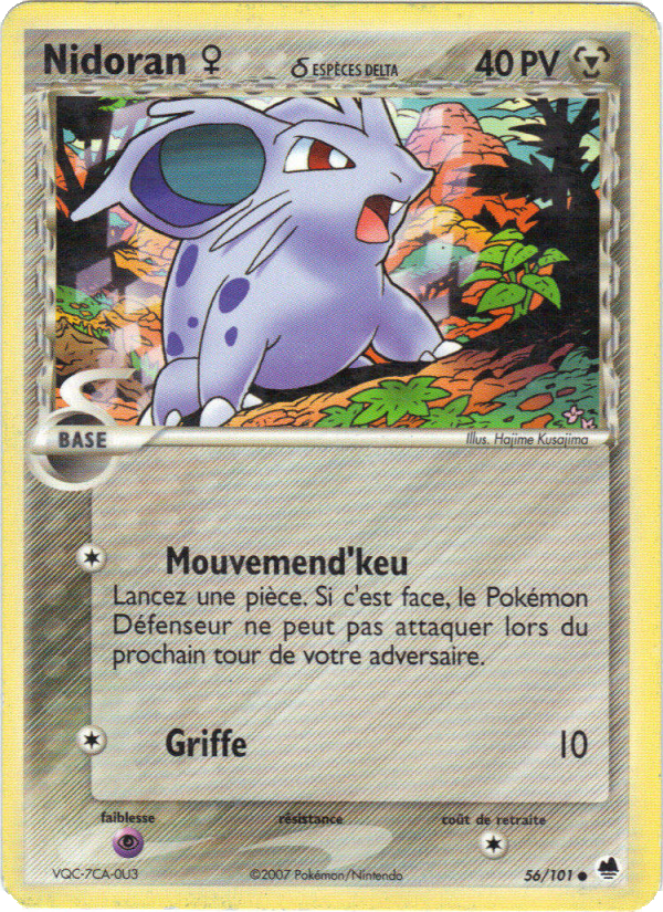 Nidoran ♀ δ 56 — EX Île des Dragons (French Pokémon TCG card)