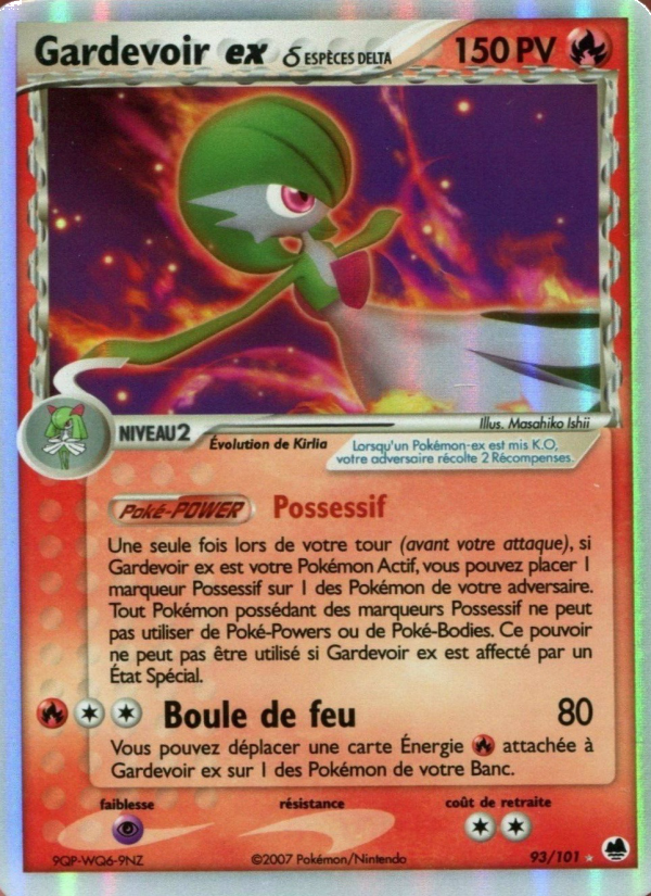 Gardevoir ex δ 93 — EX Île des Dragons (French Pokémon TCG card)