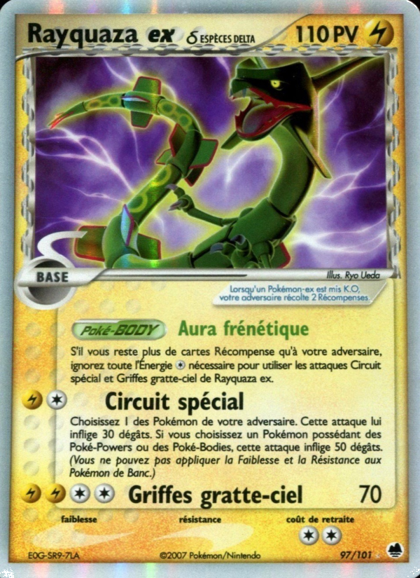 Rayquaza ex δ 97 — EX Île des Dragons (French Pokémon TCG card)