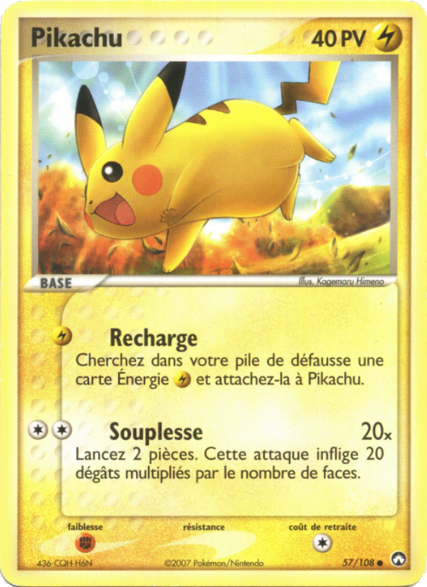 Pikachu 57 — EX Gardiens du Pouvoir (French Pokémon TCG card)