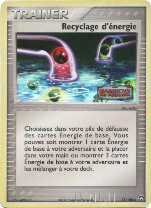 Recyclage d'énergie 73 — EX Gardiens du Pouvoir (French Pokémon TCG card)