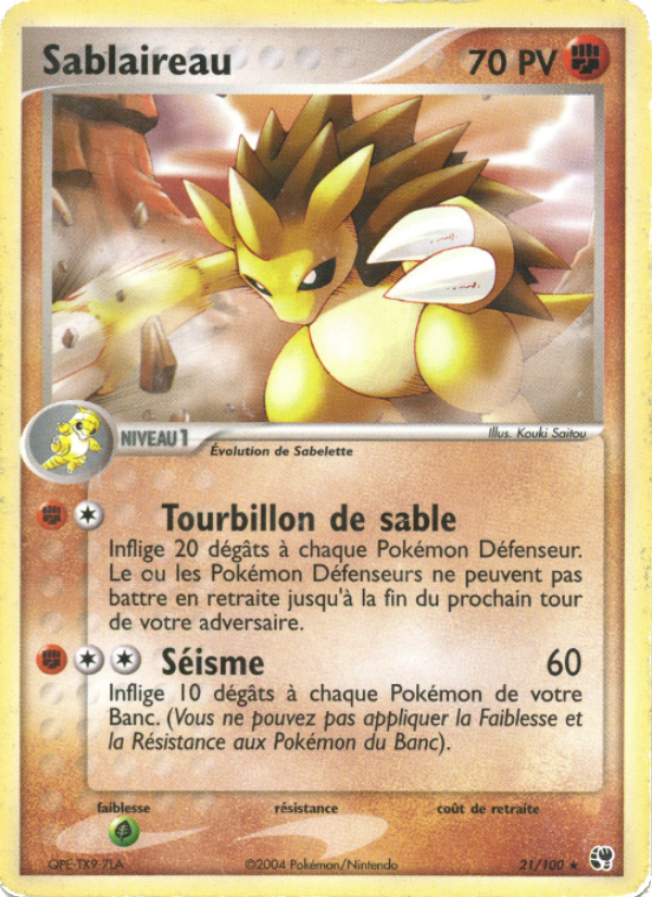 Sablaireau 21 — EX Tempête de sable (French Pokémon TCG card)
