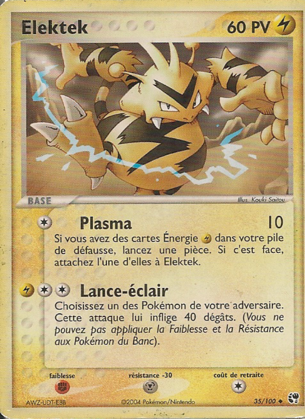 Elektek 35 — EX Tempête de sable (French Pokémon TCG card)