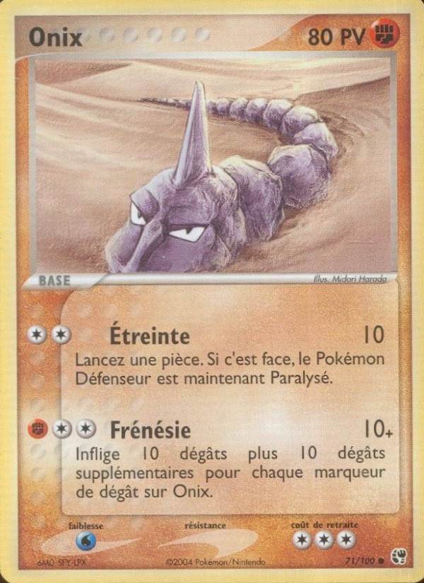 Onix 71 — EX Tempête de sable (French Pokémon TCG card)
