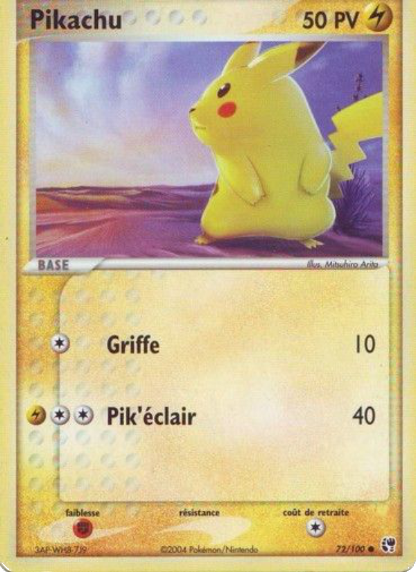 Pikachu 72 — EX Tempête de sable (French Pokémon TCG card)
