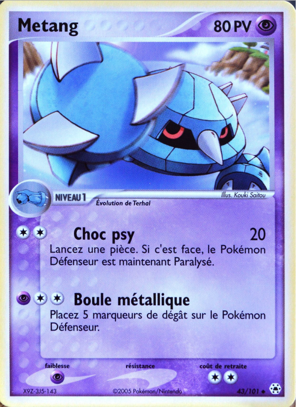 Metang 43 — EX Légendes Oubliées (French Pokémon TCG card)