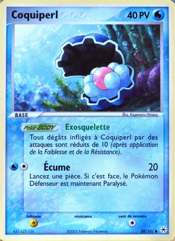 Coquiperl 58 — EX Légendes Oubliées (French Pokémon TCG card)