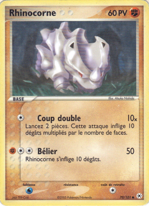 Rhinocorne 70 — EX Légendes Oubliées (French Pokémon TCG card)