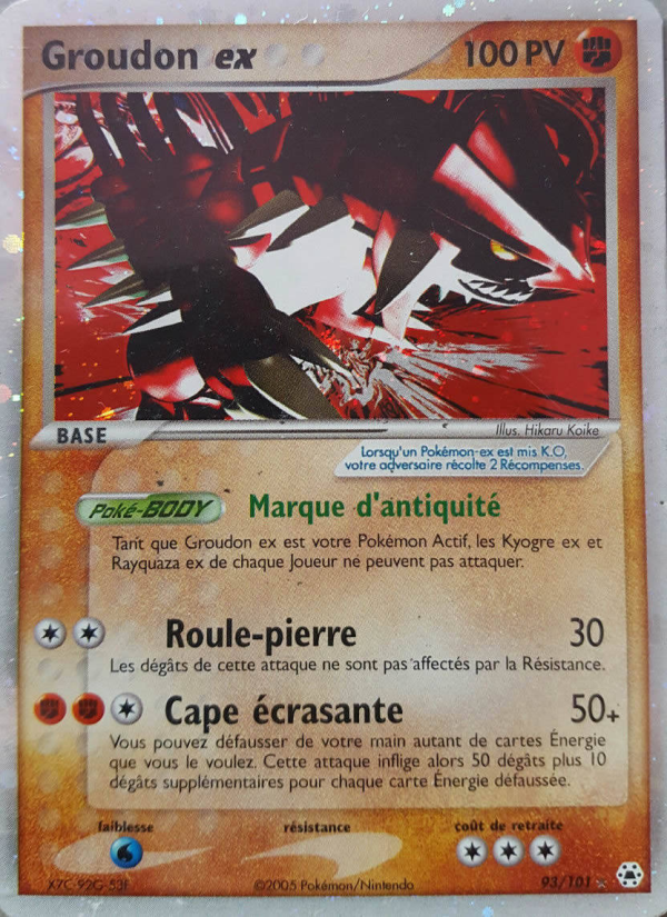 Groudon ex 93 — EX Légendes Oubliées (French Pokémon TCG card)