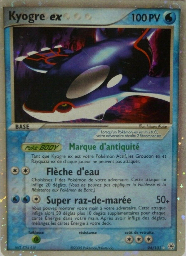 Kyogre ex 94 — EX Légendes Oubliées (French Pokémon TCG card)