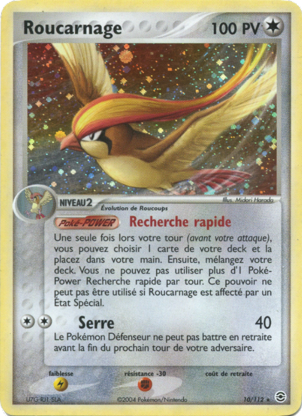 Roucarnage 10 — EX Rouge Feu & Vert Feuille (French Pokémon TCG card)