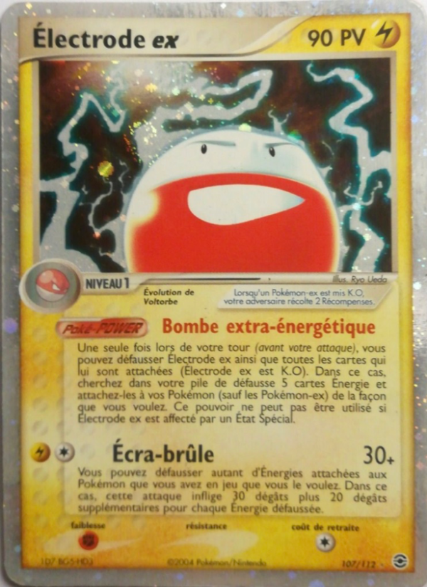 Électrode ex 107 — EX Rouge Feu & Vert Feuille (French Pokémon TCG card)