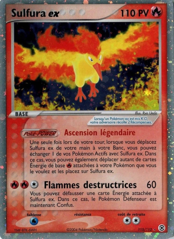 Sulfura ex 115 — EX Rouge Feu & Vert Feuille (French Pokémon TCG card)