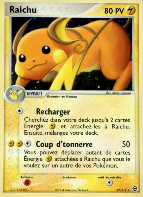 Raichu 12 — EX Rouge Feu & Vert Feuille (French Pokémon TCG card)