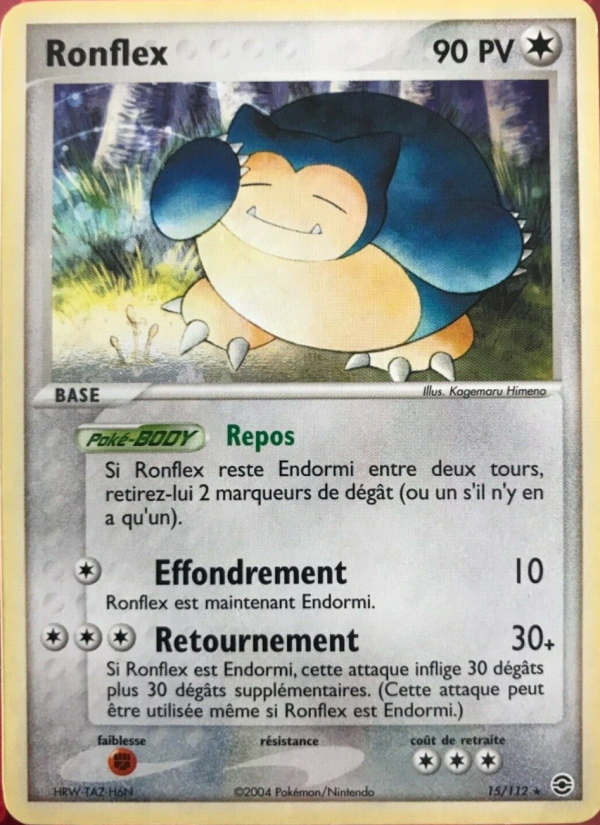 Ronflex 15 — EX Rouge Feu & Vert Feuille (French Pokémon TCG card)