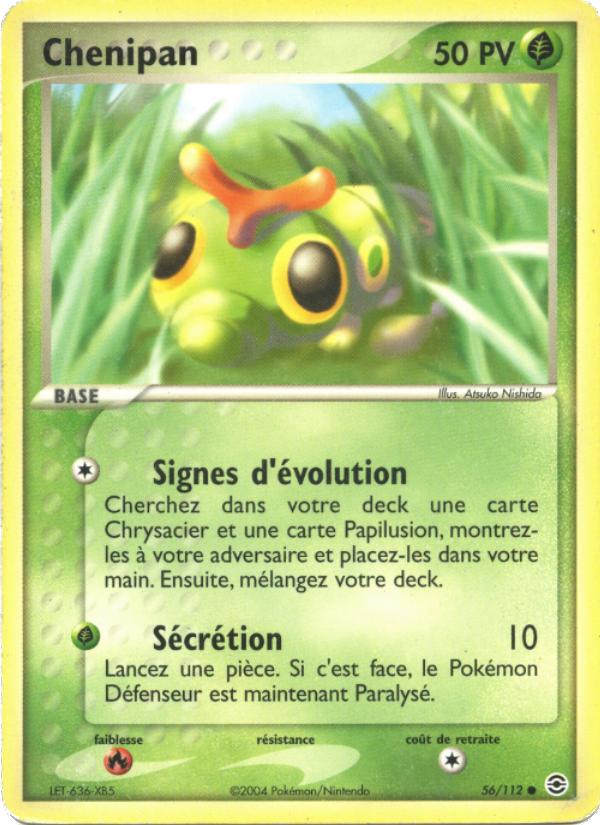 Chenipan 56 — EX Rouge Feu & Vert Feuille (French Pokémon TCG card)