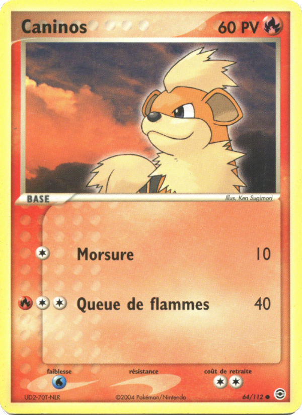 Caninos 64 — EX Rouge Feu & Vert Feuille (French Pokémon TCG card)